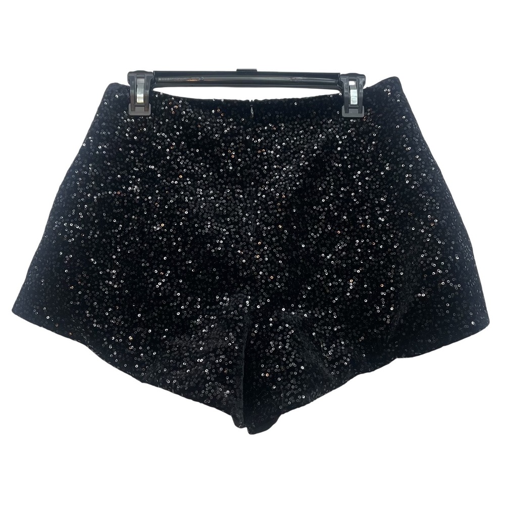 Zara‎ Black Sequin Shorts High Waist Party Festival Eras Tour NYE NWT M